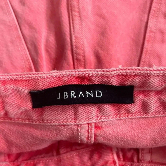 J. Brand Gracie Cut Off Denim Shorts Signal Pink High Waist Cut Raw Hem Size 27 - Picture 4 of 6